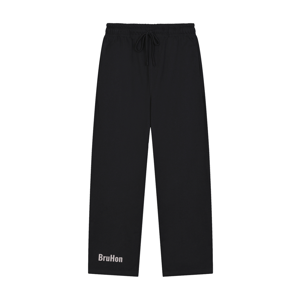 Solid Color Straight-Leg Sweatpants