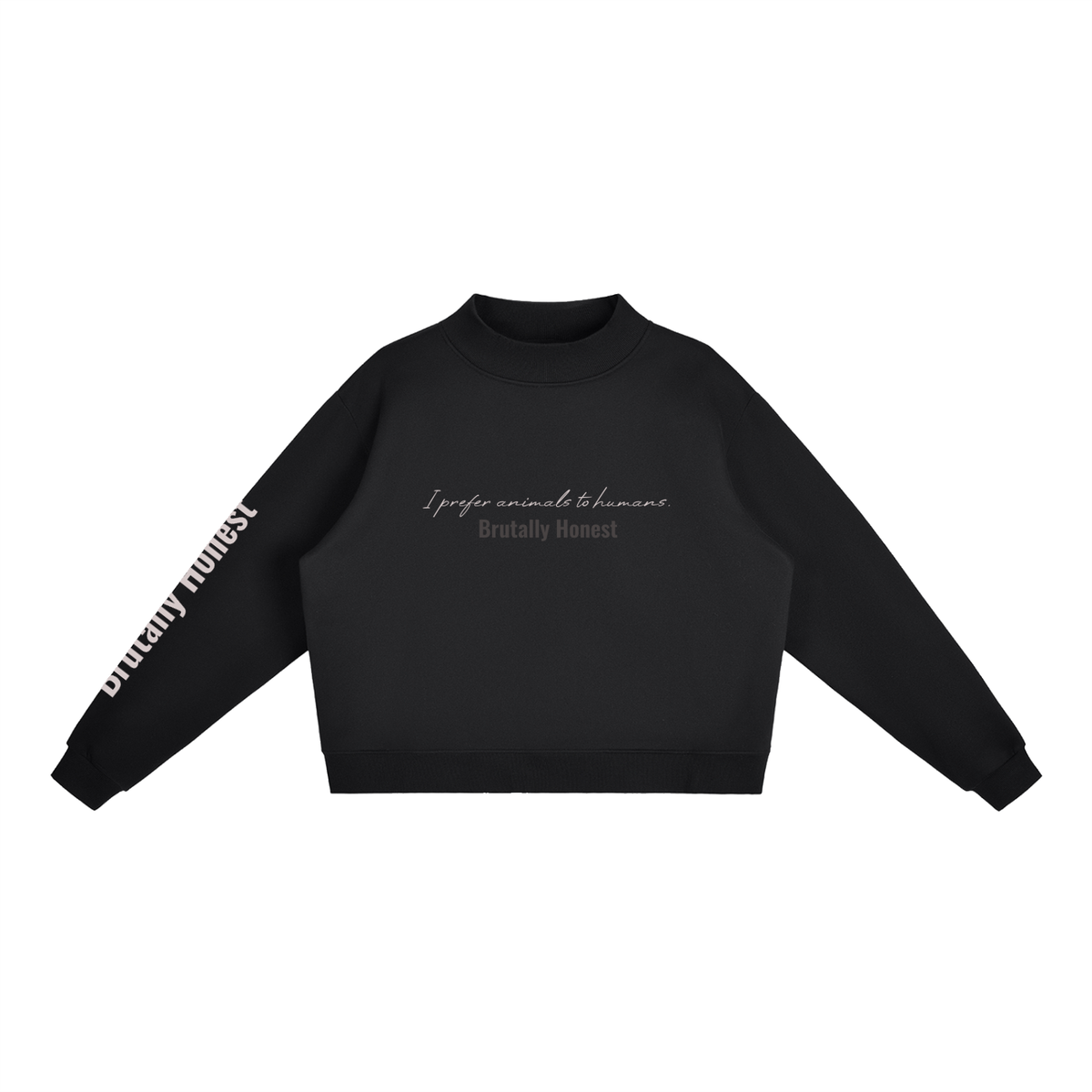 Essential Fleece Mock-Neck Crew Sweatshirt
